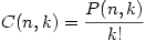 combination formula