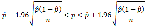 95% confidence interval for the proportion