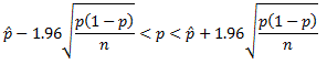 95% confidence interval for the proportion