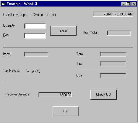 Cash Register Simulation