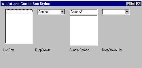 List and Combo Boxes